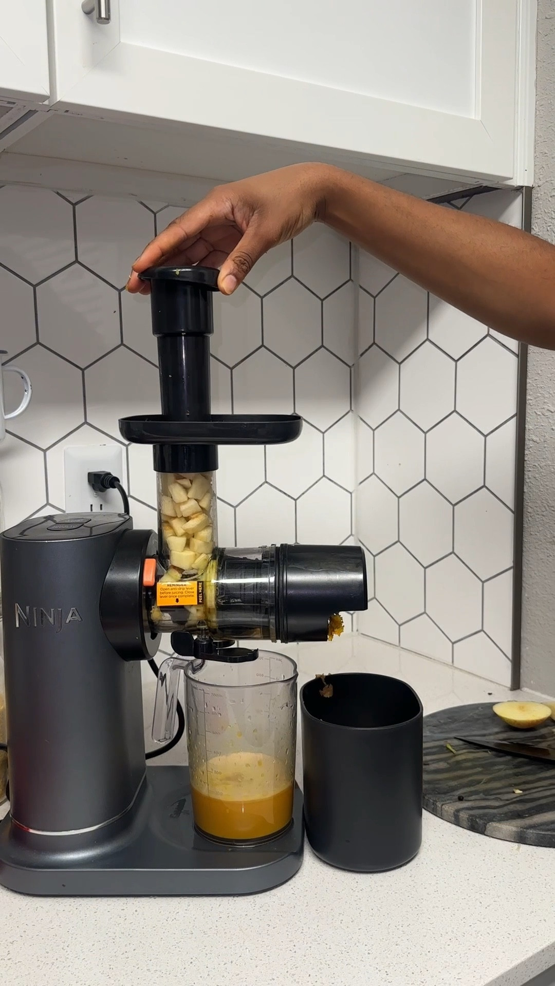 In love with this NINJA Never Clog Juice Presser! 

I’ve never been able to juice roots as such as ginger & turmeric but now I can successfully make my own immune boosting shots 🫚🍊🍋 

This ginger + turmeric + apple combo is so good! 

Also seen: cuisine art knife  

#LTKFamily #LTKHome #LTKU