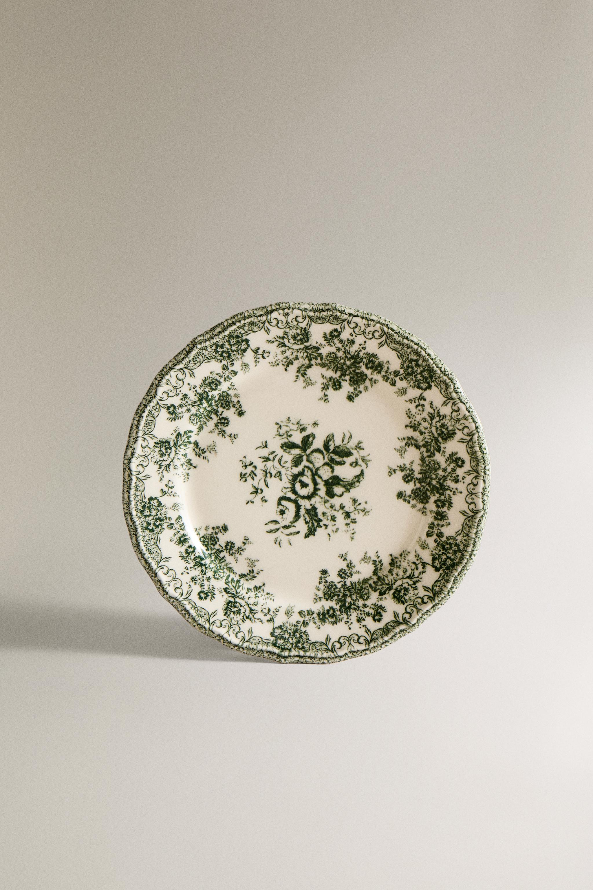 FLORAL EARTHENWARE DESSERT PLATE | Zara UK