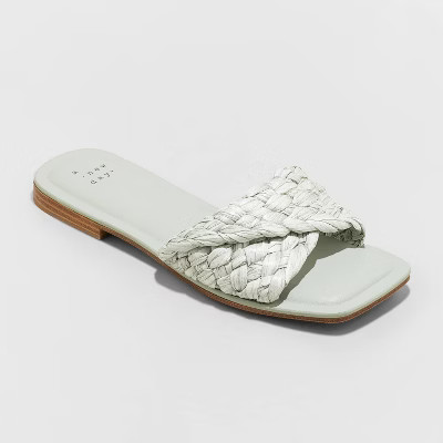 Women's Nicolette Raffia Slide Sandals - A New Day™ | Target