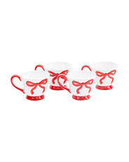 Set Of 4 Hand Painted Bow Mugs | Entertaining | Marshalls | Marshalls