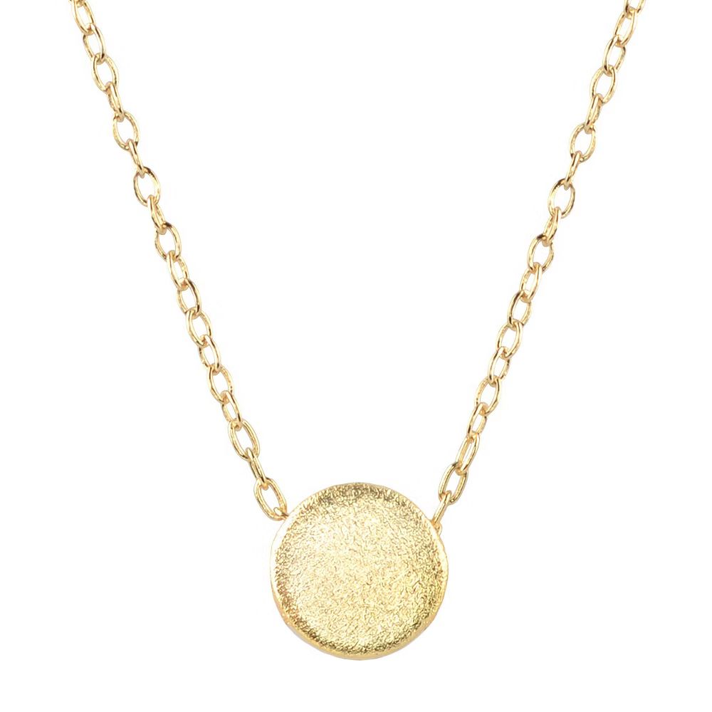 Women's Journee Collection Circle Pendant Necklace in Sterling Silver - Gold | Target