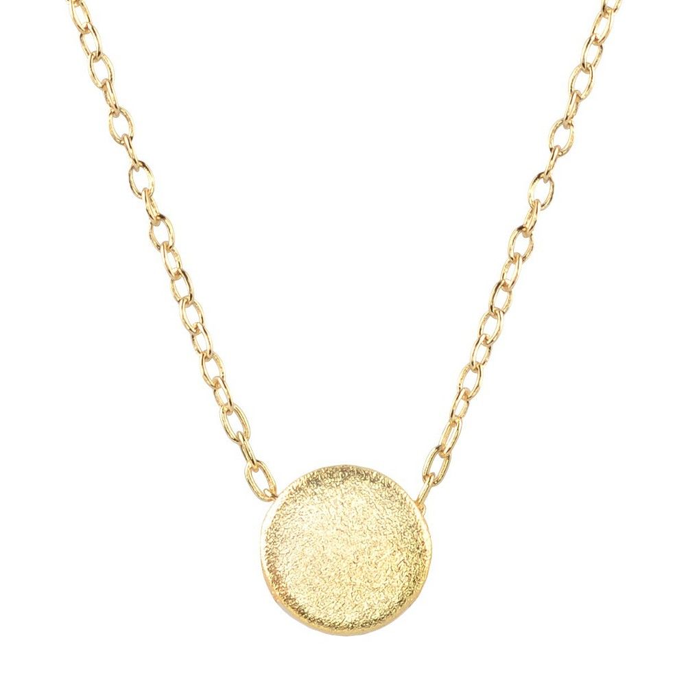 Women's Journee Collection Circle Pendant Necklace in Sterling Silver - Gold | Target