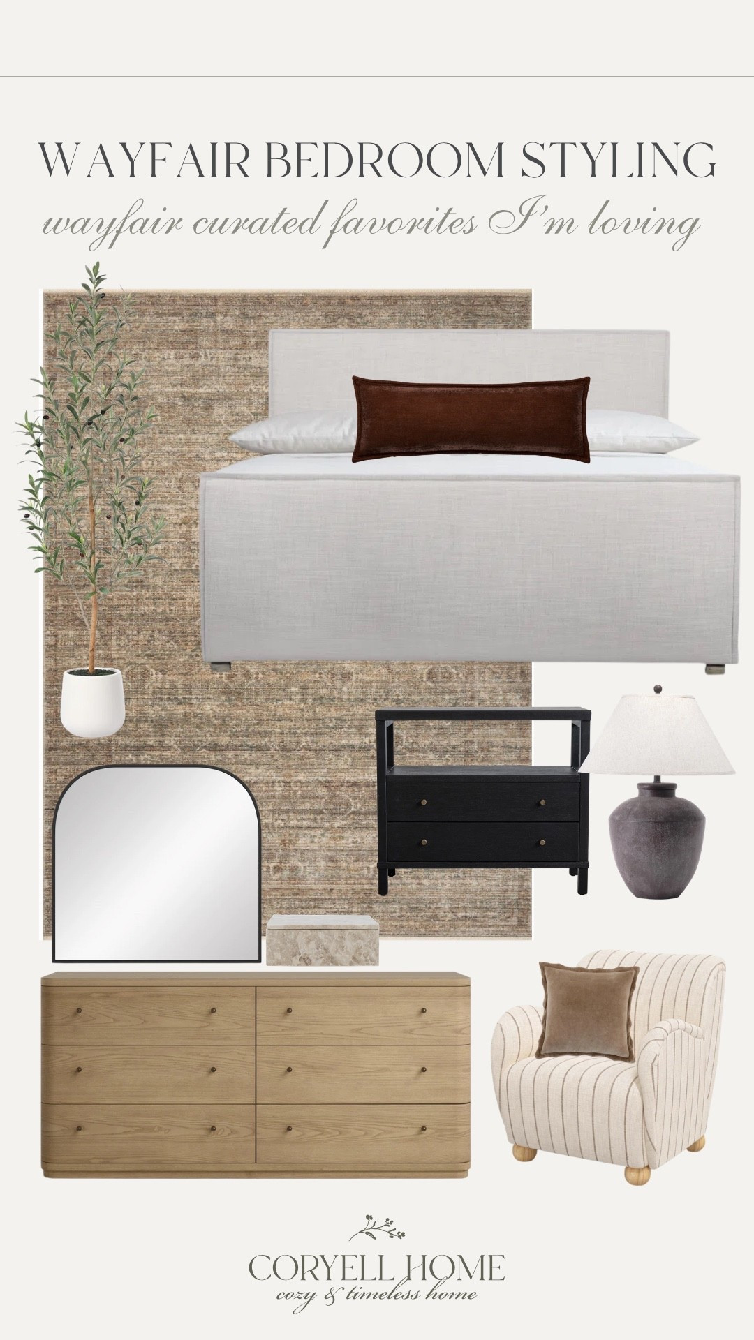 Wayfair curated bedroom finds and favorites! Timeless and high quality furniture, affordable accent pieces, soft textiles, and a calming and cozy space! 

#LTKHome #LTKStyleTip