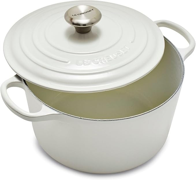 Le Creuset Enameled Cast Iron Signature Deep Round Oven, 5.25qt., White | Amazon (US)