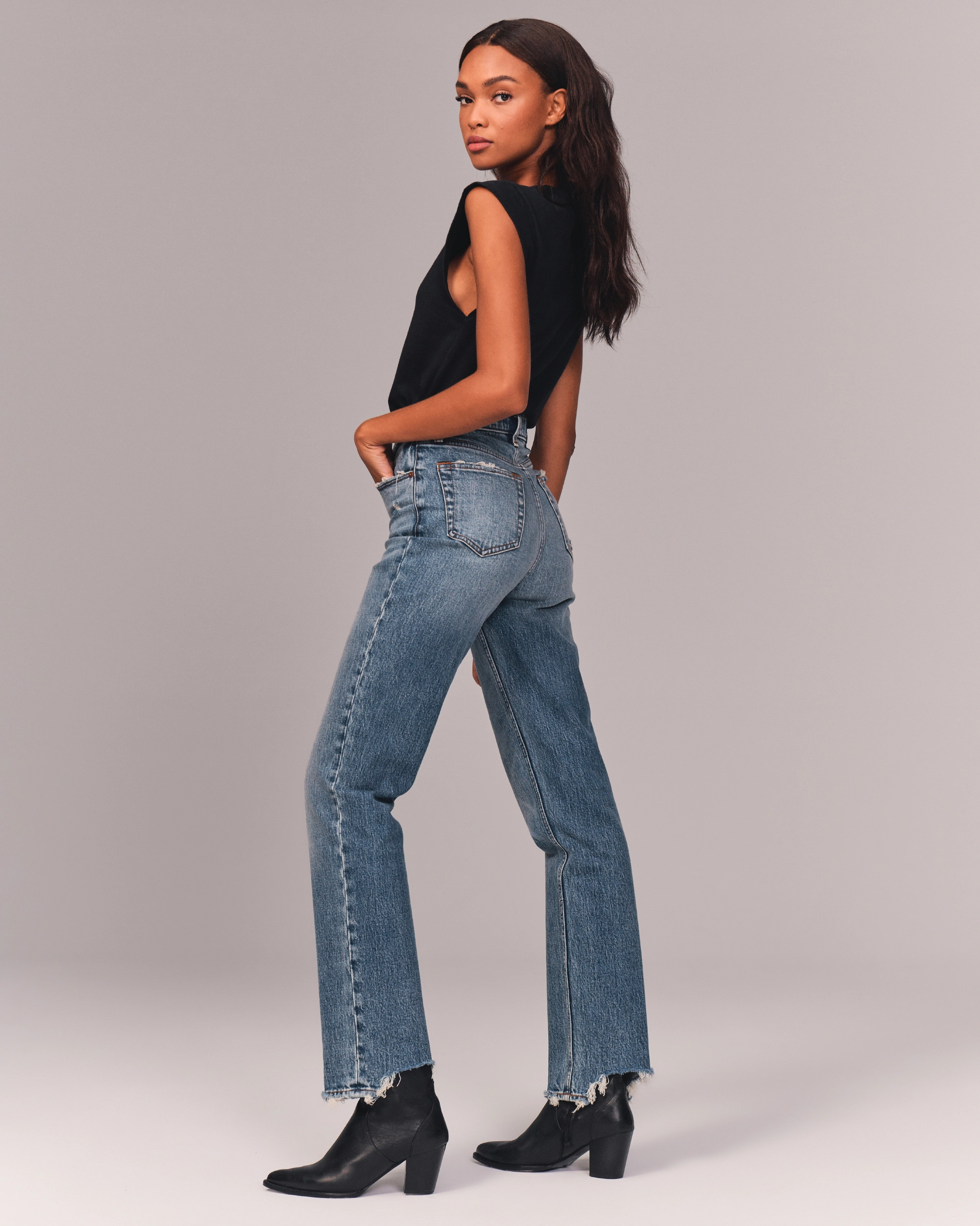 90s Ultra High Rise Straight Jeans | Abercrombie & Fitch (US)