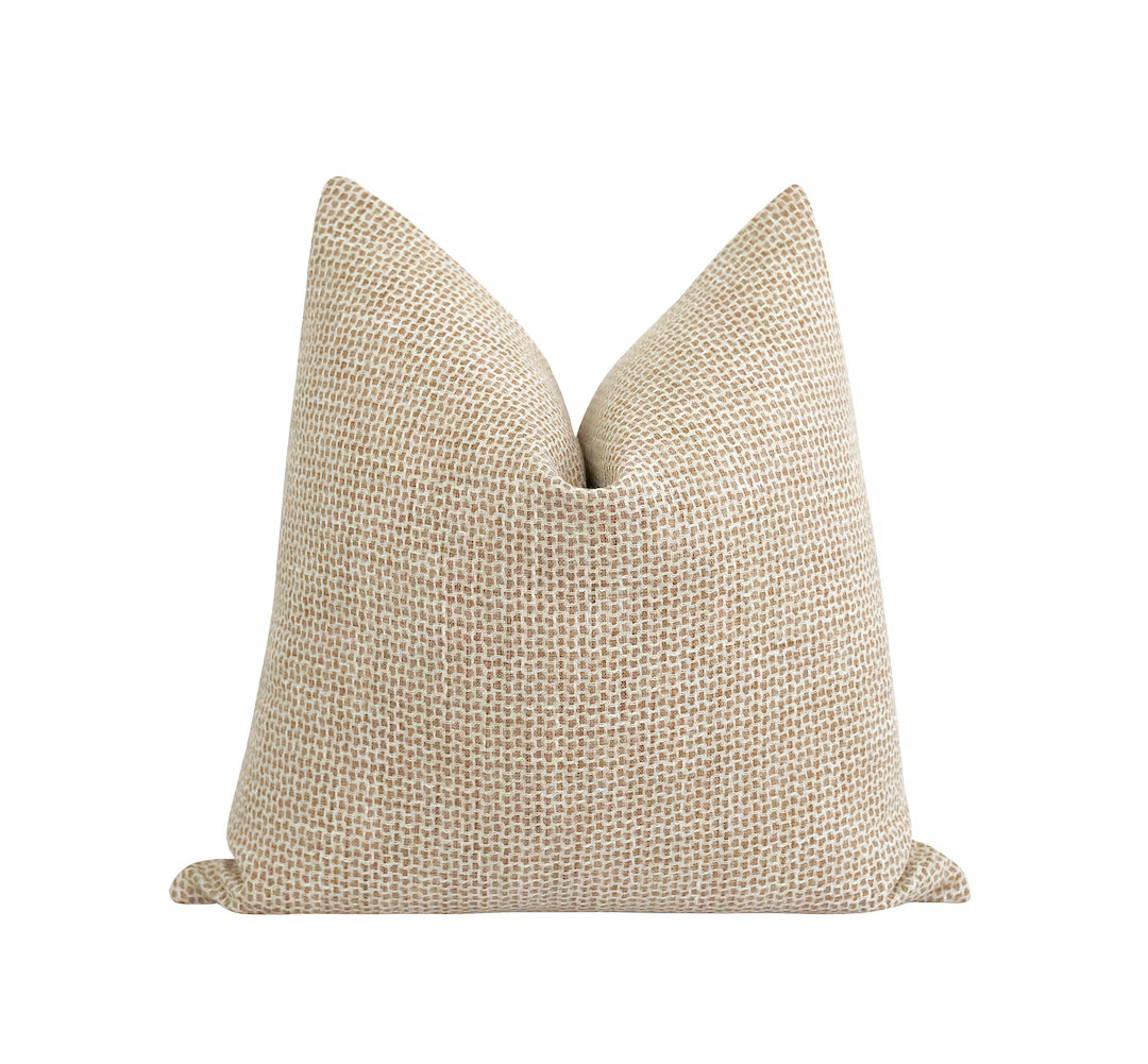 Sandy Beige Textured Woven Pillow Cover Modern Farmhouse - Etsy | Etsy (US)