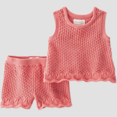 Little Planet by Carter's Baby Girls' Organic 2pc Sweater Knit Set - Pink 6M | Target