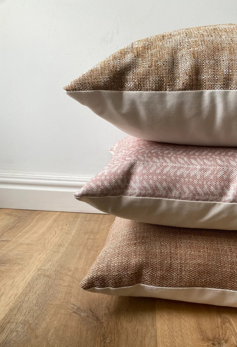 High End Boho Woven Pillow Cover Cognac Ikat Rust Clay Beige Textured Pillow Cover Euro Sham Nurs... | Etsy (US)