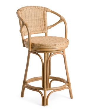 Set Of 2 Mona Rattan Swivel Seat Chairs | Chairs & Seating | Marshalls | Marshalls
