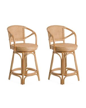Set Of 2 Mona Rattan Swivel Seat Chairs | Furniture & Lighting | Marshalls | Marshalls