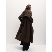 M&S Collection Women's Double Breasted Longline Suedette Trench Coat - 18 - Chocolate, Chocolate | Marks & Spencer (UK)
