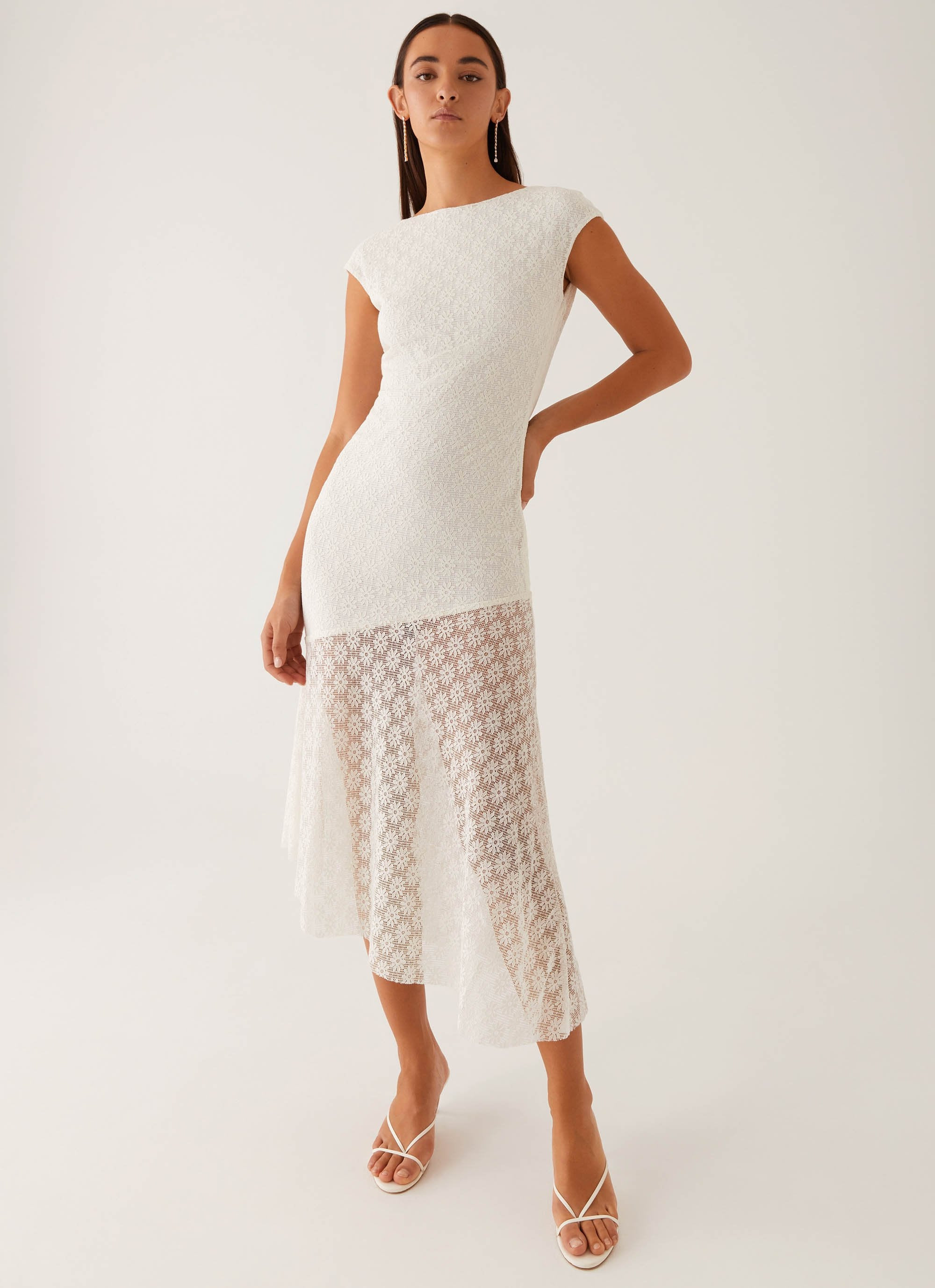 Arielle Open Back Midi Dress - White | Peppermayo (Global)