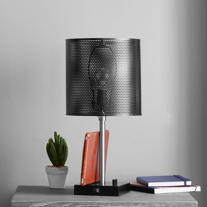 Perforated Metal Table Lamp | Pottery Barn Teen