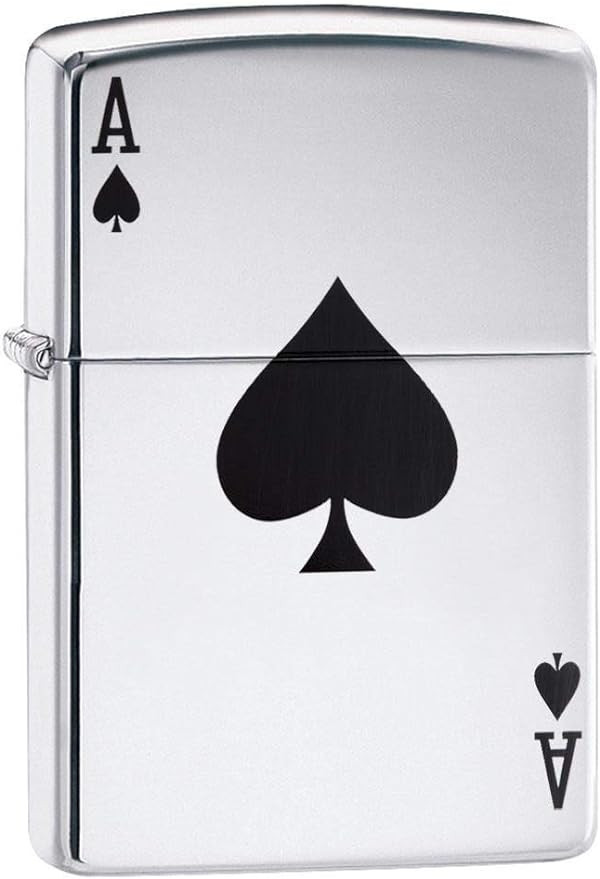 Zippo 24011 Ace of Spades Pocket Lighter, High Polish Chrome | Amazon (US)