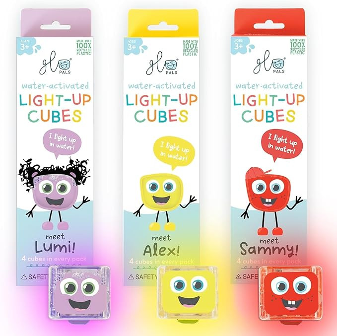 Glo Pals Water-Activated Light-Up Cubes Bundle for Sensory Play (Wacky Wild West – Purple, Yell... | Amazon (US)