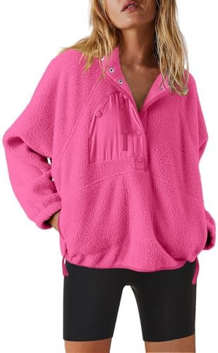 Nirovien Womens Fleece Pullover Long Sleeve Sherpa Jacket Button Down Fuzzy Sweatshirt Warm Outwe... | Amazon (US)