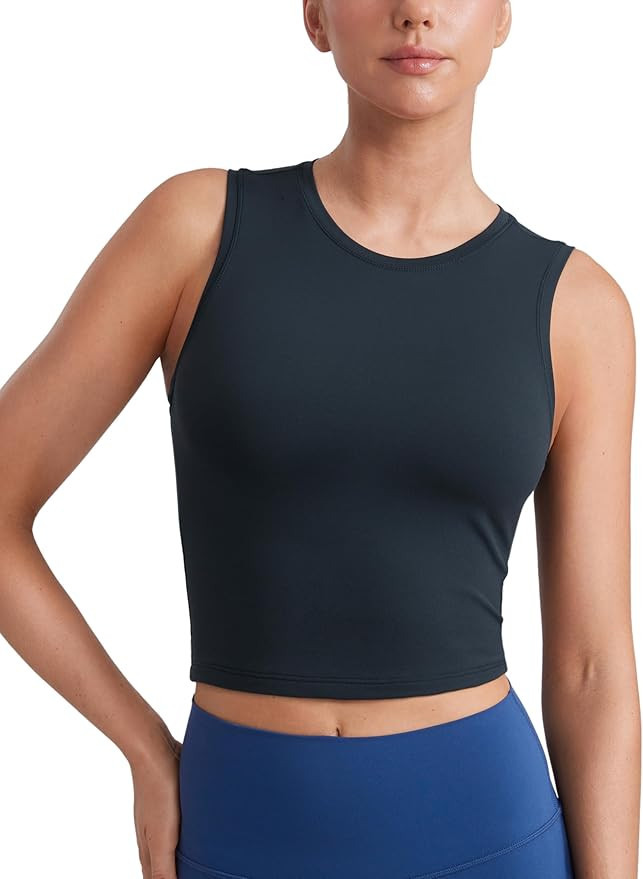 CRZ YOGA Butterluxe Soft Double Lined Tank Tops for Women - Yoga Workout Casual Going Out High Ne... | Amazon (US)