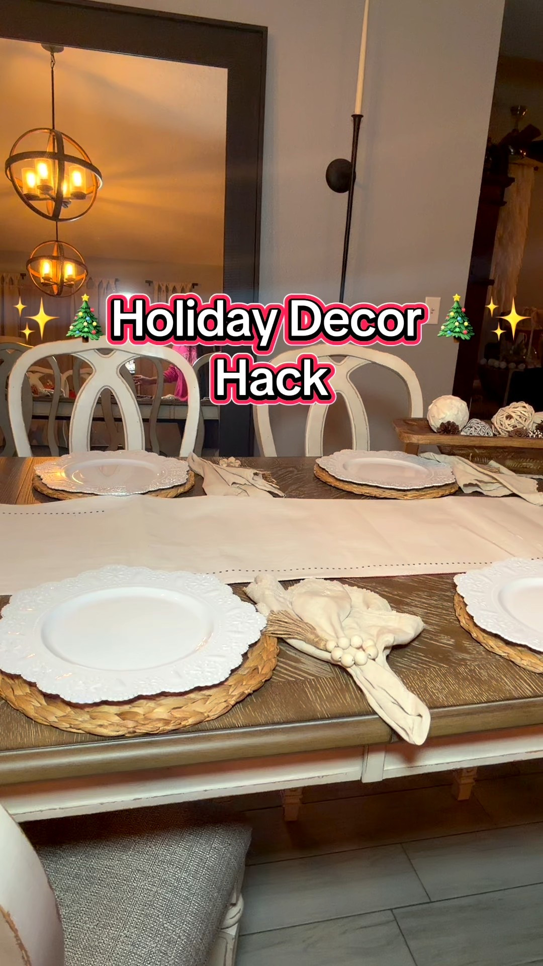 Holiday Decor Hack 🎄
Don’t limit your outdoor holiday signs to the porch — bring them inside!
I used mine as a dining room table centerpiece, and it instantly became the statement piece of the room. ✨
#holidaydecorhacks #Holidayinspo #holiday2025 #christmasdecoratot


#LTKSeasonal #LTKHoliday