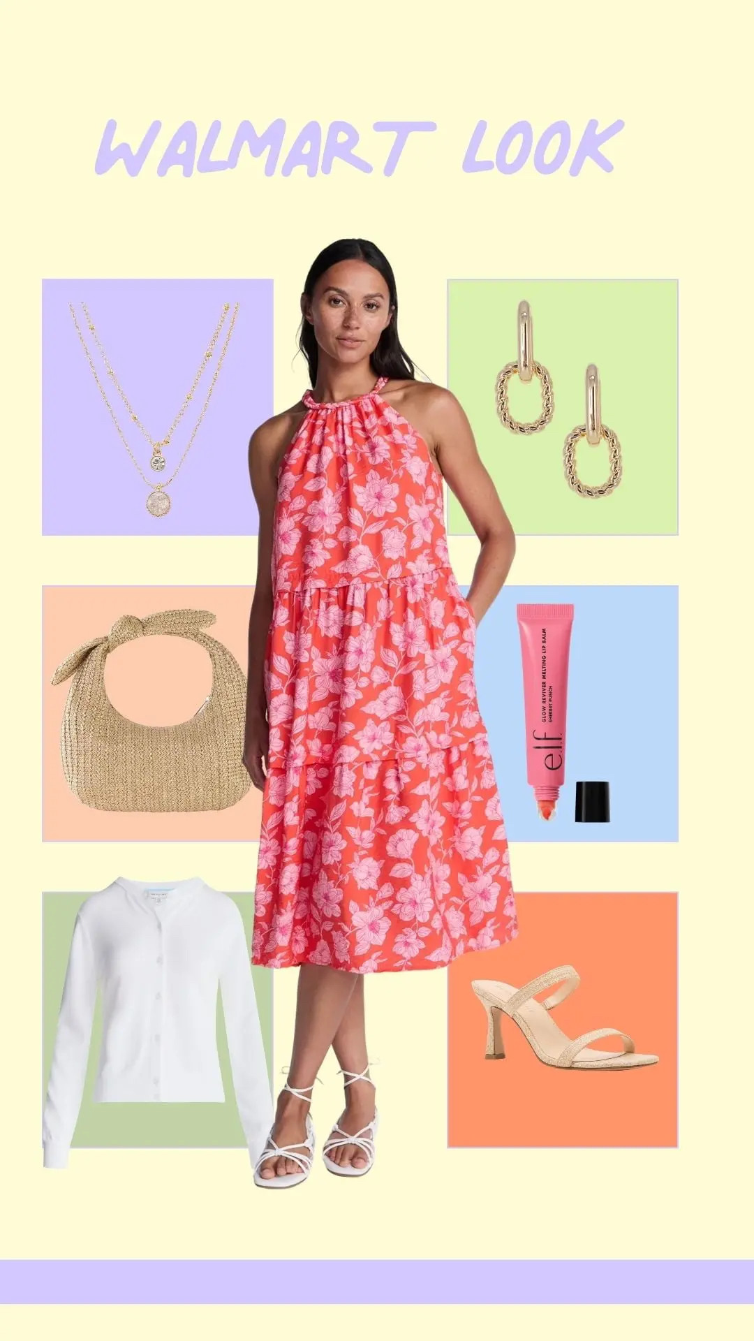 This floral dress from Walmart is such a good find for a summer getaway. I love how easy it is to style with some simple gold jewelry and a woven bag for a laid-back vacation vibe.🧡 

 #LTKgrwm #LTKootd #LTKSeasonal