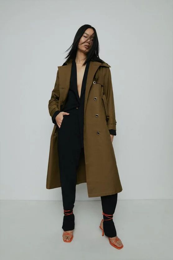 Classic Woven Trench Coat | Karen Millen US