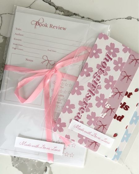 The cutest book review sheets and girlie bookmarks 🩷💖💞 

#LTKsalealert #LTKhome #LTKGiftGuide