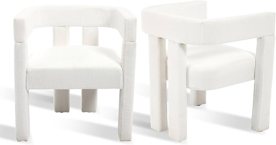 Boucle Barrel Side Chairs Set of 2, Modern Designed Upholstered Comfy Sherpa Teddy Fabric Accent ... | Amazon (US)