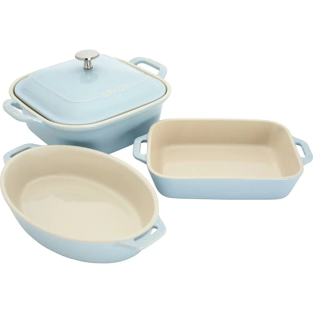 Staub 4-Piece Ceramic Baking Dish Set in Light Blue at Nordstrom | Nordstrom