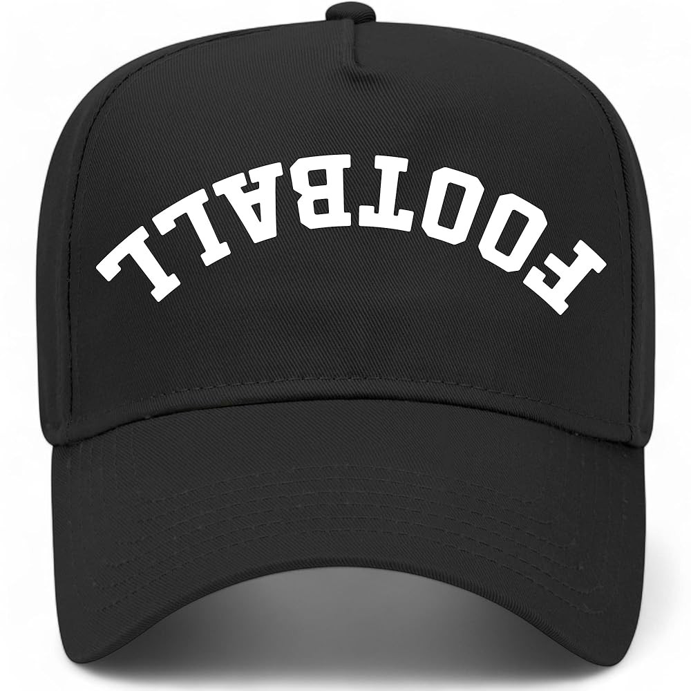 Football Upside Down Reversed Vintage Trucker Hat | Premium Snapback Baseball Hat for Men & Women | Amazon (US)
