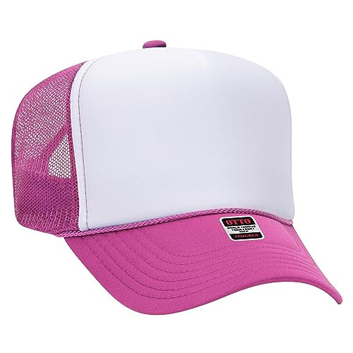 The World's Greatest Trucker Hat Blank - 109 Available Colors - Wholesale and Bulk Classic High Crown Mesh Back Trucker Hat (US, Alpha, One Size, Hot Pink/White/Hot Pink) | Amazon (US)