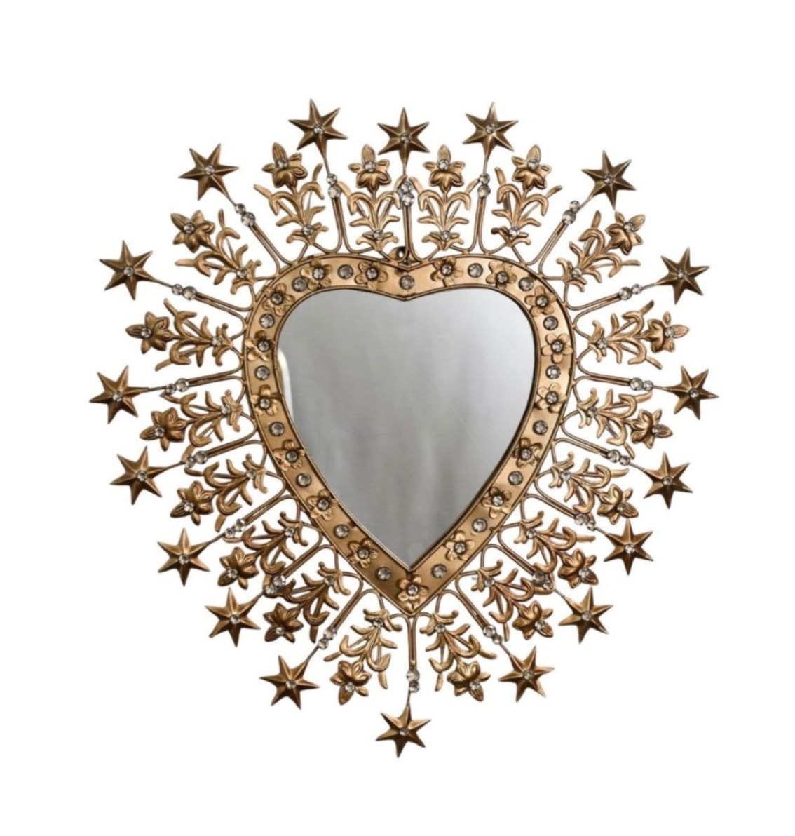Heart Shaped Jewelled Wall Mirror

Handcrafted from metal with an antiqued gold finish, this bejeweled mirror captures and reflects light with a soft, radiant glow. Surrounded by rings of stars, it makes a celestial statement—adding a sense of wonder and vintage elegance to any room

#LTKdayinmylife #LTKSeasonal #LTKHome