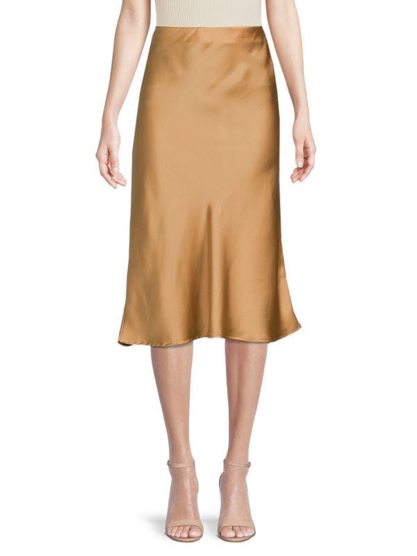 Renee C. Satin Midi Skirt on SALE | Saks OFF 5TH | Saks Fifth Avenue OFF 5TH