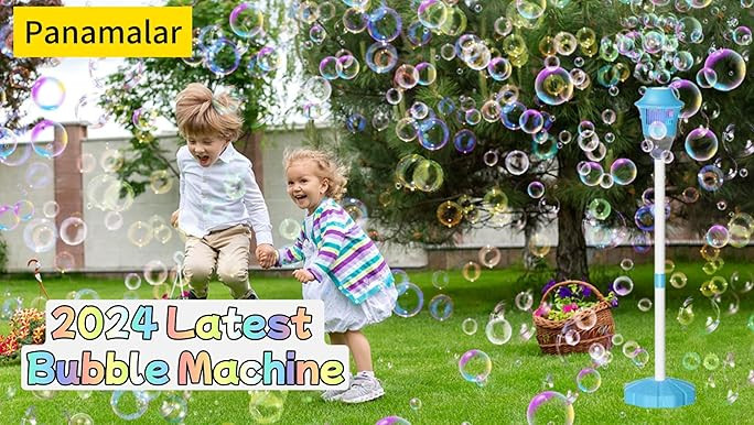 Bubble Machine, Adjustable Standing Bubble Machine 10000+ Bubbles/Min, Rechargeable Bubble Blower... | Amazon (US)