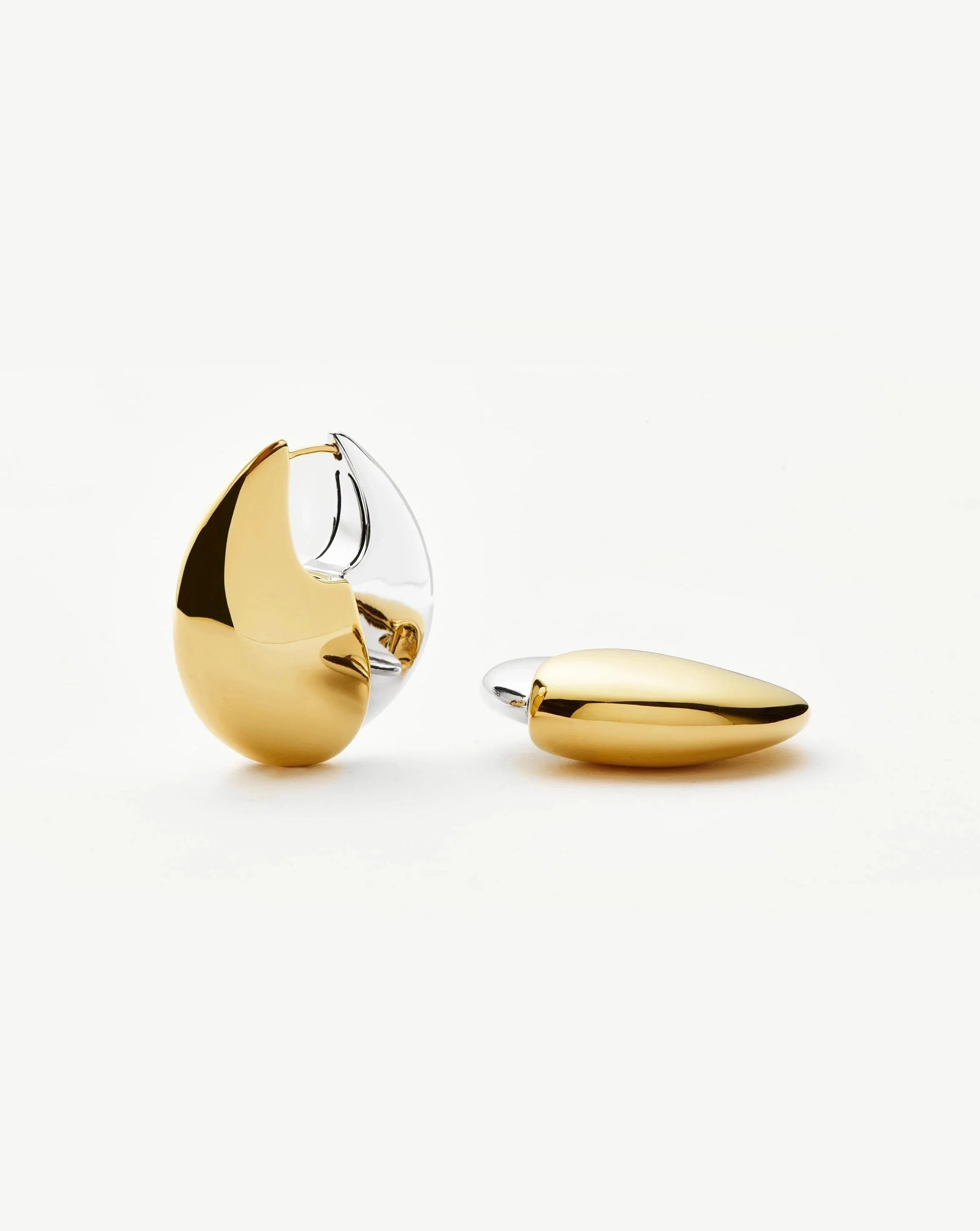 Sculptural Pebble Medium Hoop Earrings | Gold & Silver | Missoma UK
