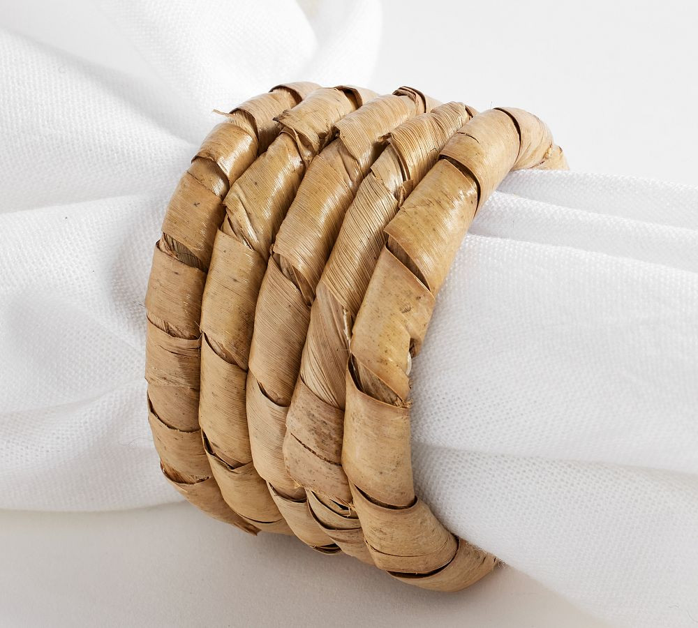 Malibu Handcrafted Seagrass Napkin Rings - Set of 4 | Pottery Barn (US)