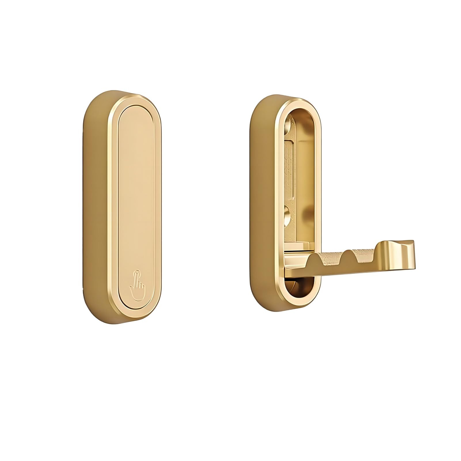 Brushed Gold Foldable Towel Hooks for Bathroom 2 Pack,Wall Hooks for Hanging Heavy Duty Coat Robe... | Amazon (US)