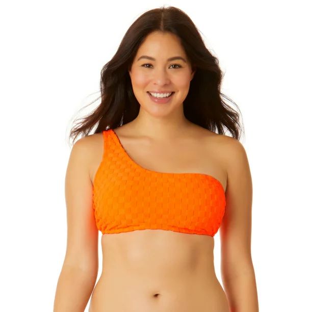 No Boundaries Juniors Mix and Match Check Terry Asymmetrical Bikini Swimsuit Top | Walmart (US)