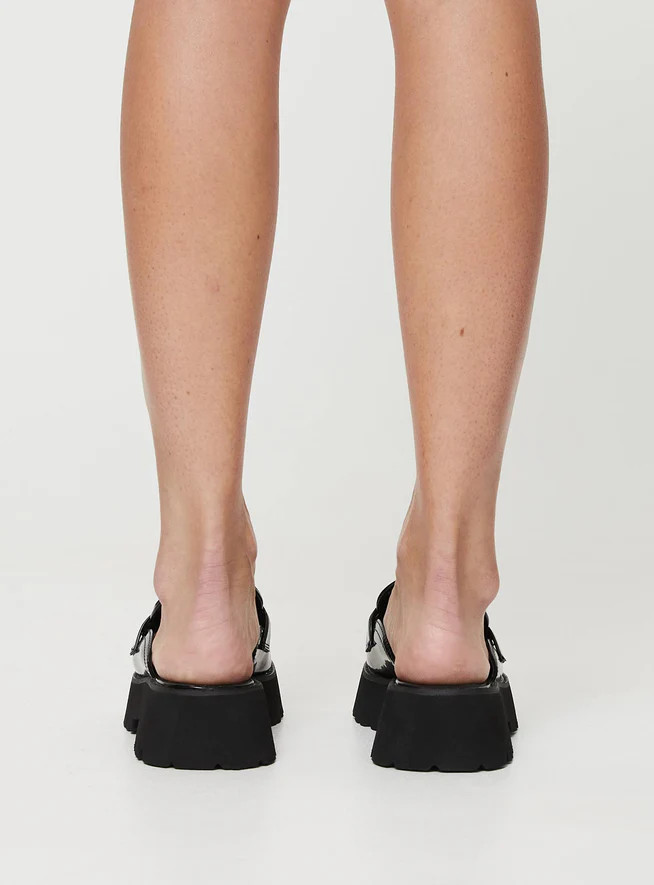 Lidia Mule Loafers Black | Princess Polly US