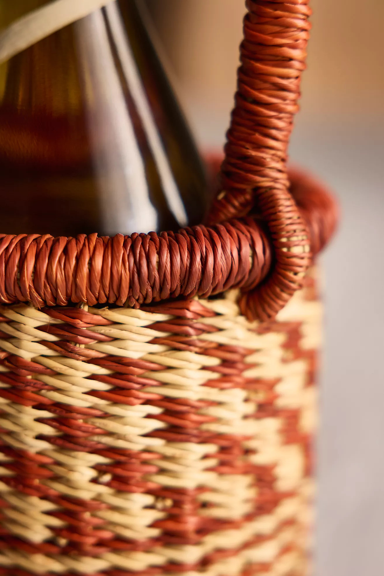 Woven Vetiver Grass Wine Bottle Holder | Anthropologie (US)