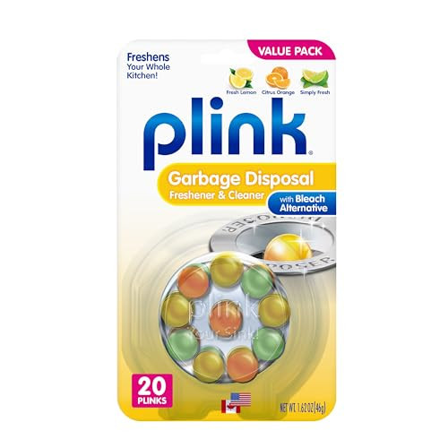 Plink Garbage Disposer Freshener and Cleaner, Sink Disposal Odor Eliminator, Quick and Easy-to-Use Capsules, Septic-Friendly, Citrus Scents, 20 Count Package | Amazon (US)