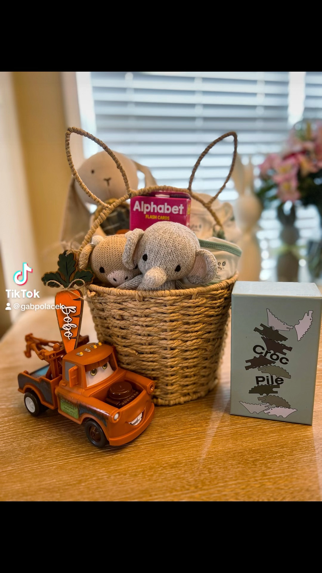 Easter basket for toddler gift idea. Wicker viral bunny basket - @walmart / @cuddle+kind baby elephant & baby cow / bunny toy plush @target hearth&hand by magnolia / disney pixar cars Mater @amazon / alphabet flash cards @amazon / crock pile @kytebaby / sleep sack + long sleeve pajamas @kytebaby / fruit rolls bear @amazon / Bobo personalized name tag @etsy

#easter #toddler #easterbasket #etsy #amazon #giftidea #bobo #gabrielapolacek #kytebaby

#LTKkids #LTKVideo #LTKSeasonal