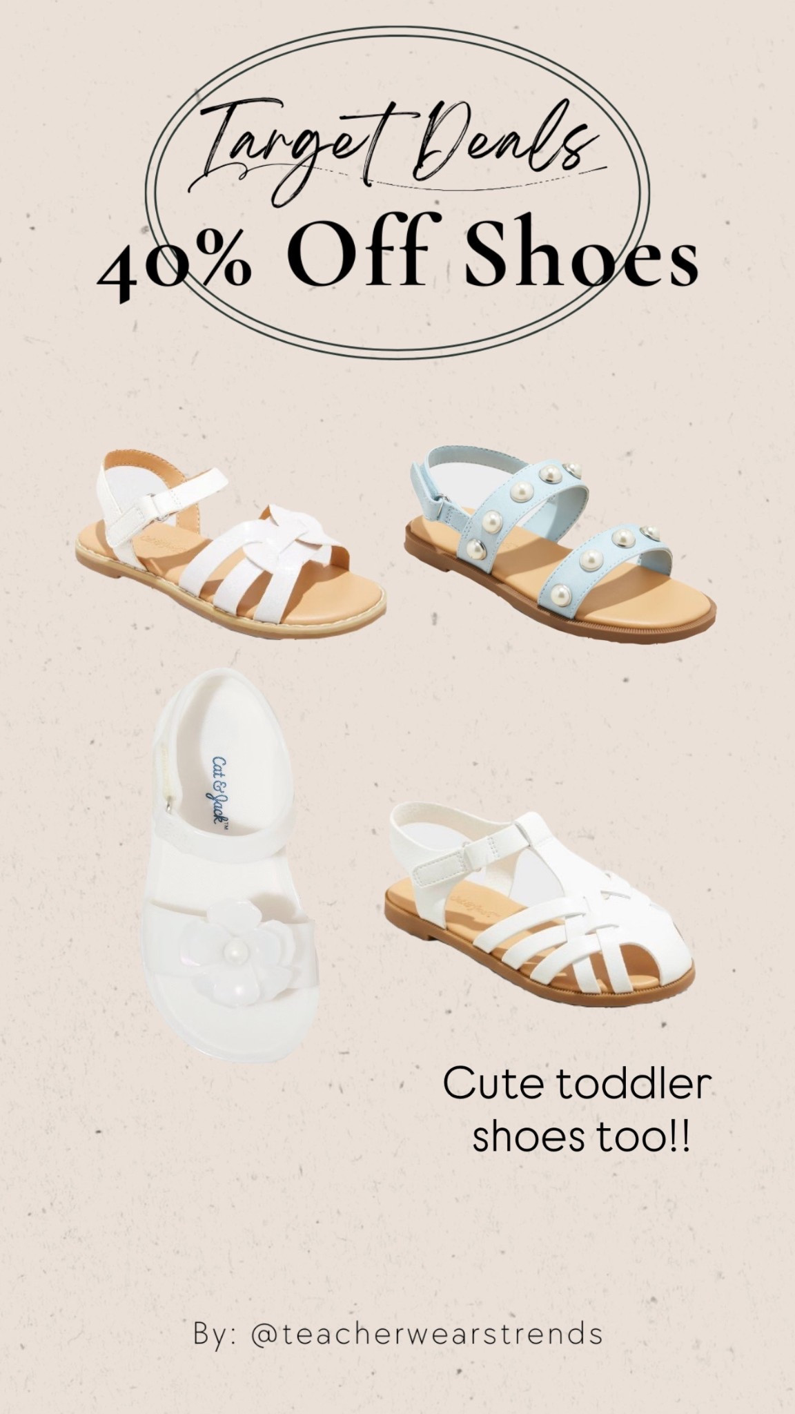Target deals: 40% off shoes
Toddler shoes on sale!

Sandals, summer shoes, pool shoes, little girl shoes 

#LTKSaleAlert #LTKFindsUnder50 #LTKShoeCrush