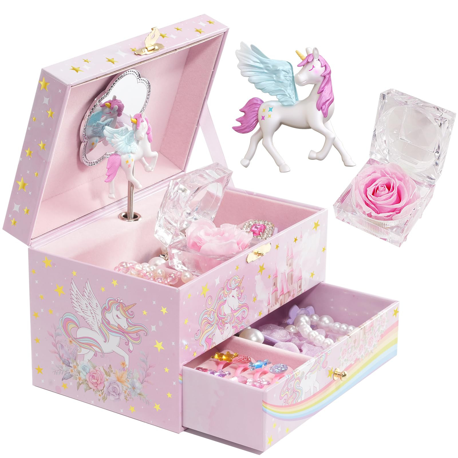 ProCase Children's Jewelry Box, Kids Jewelry Organizer with Unicorn for Little Girls, Jewelry Cas... | Amazon (US)