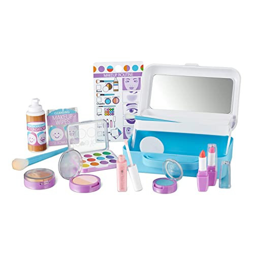 Melissa & Doug Love Your Look Pretend Makeup Kit (16 pcs) – Kids Vanity Set with Realistic Accessories, Mess-Free Fake Makeup for Girls, Dress-Up & Imaginative Play Toy, Ages 3++ | Amazon (US)