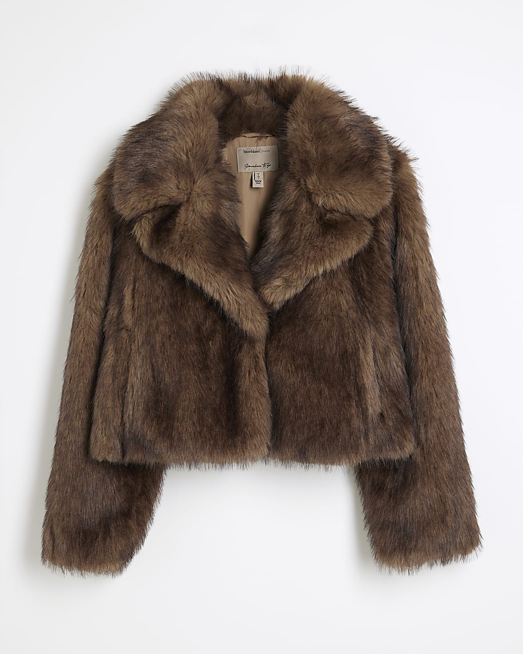 Petite Brown Faux Fur Jacket | River Island UK & IE