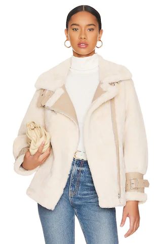 Adrienne Landau Faux Fur Jacket in Ivory from Revolve.com | Revolve Clothing (Global)