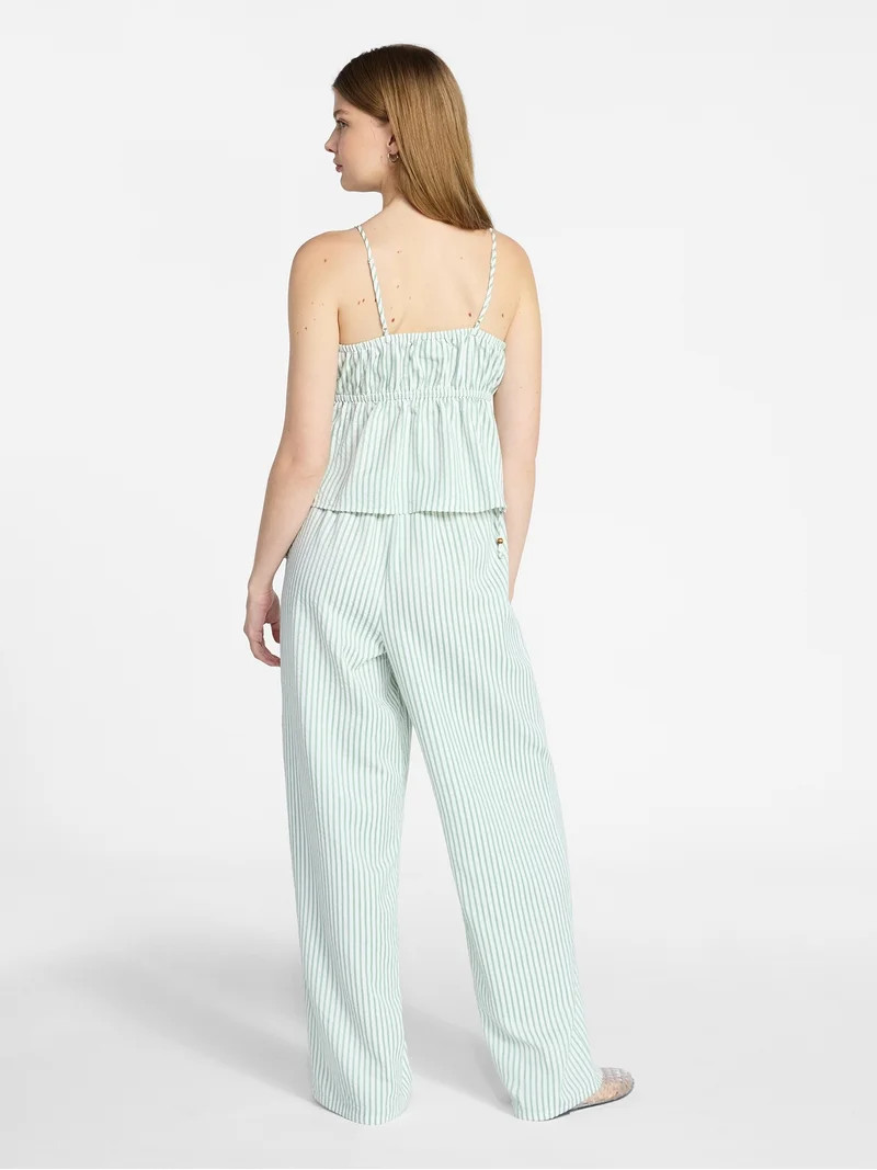 No Boundaries Seersucker Double Tie Cami Top and Pants Set, 2-Piece, Women's XXS-XXL | Walmart (US)
