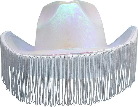 Space Cowboy Holographic Rave Hat with Fringes | Amazon (US)