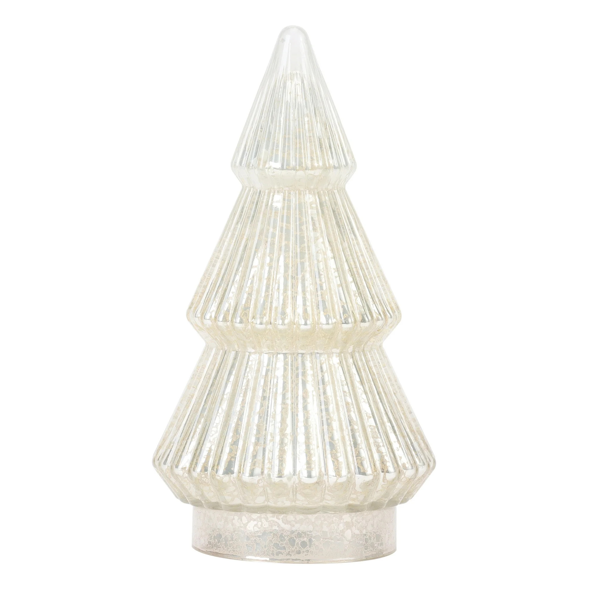 Better Homes & Gardens 10‘’  Decorative Tabletop Christmas Tree in Mercury Ribbed White Glass... | Walmart (US)