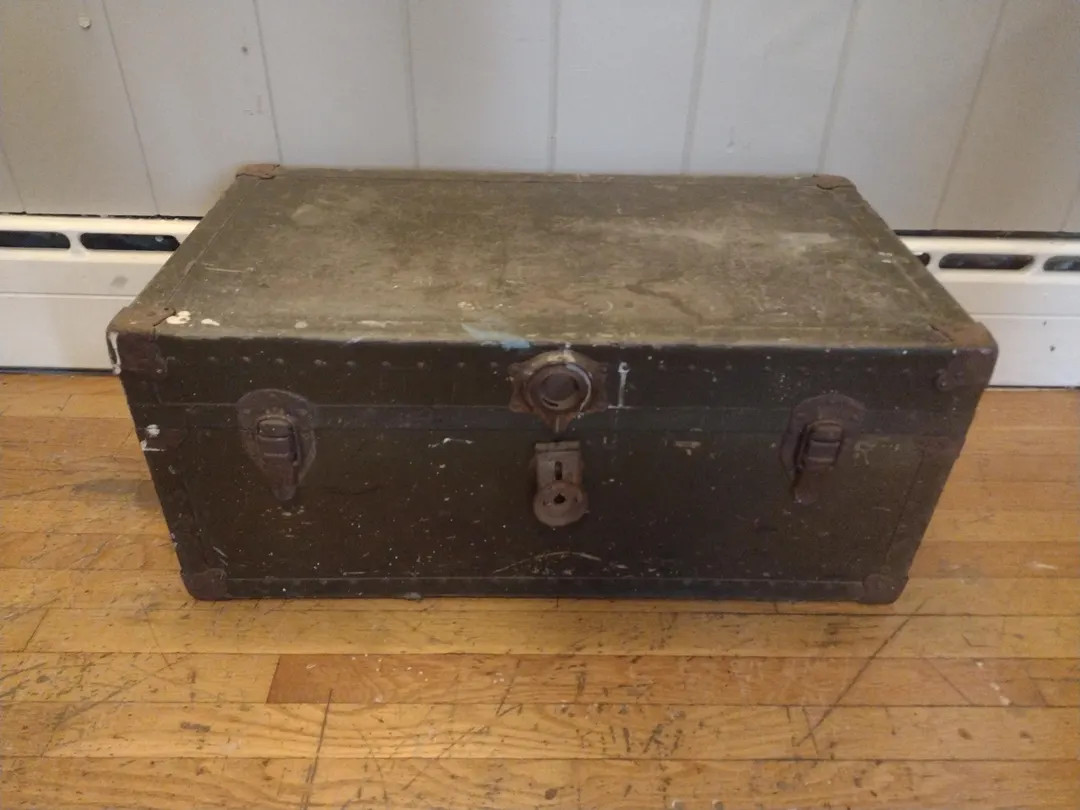 Military Green Metal Storage Trunk With Lock – Rustic Industrial Chest Decor - Etsy | Etsy (US)