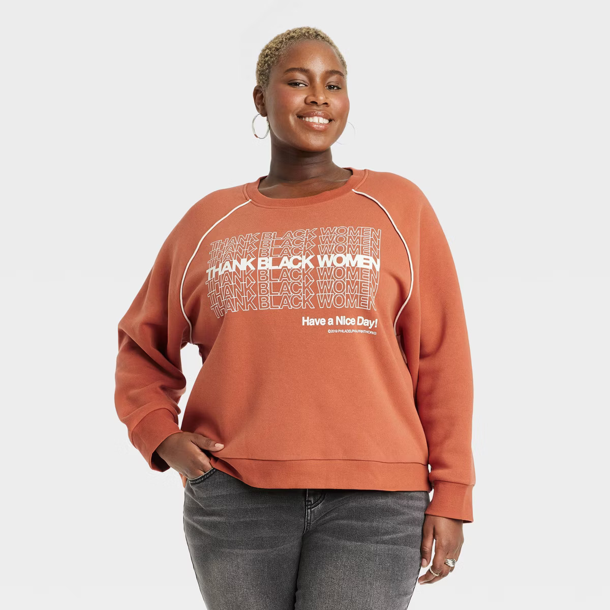 Women's Thank Black Women Graphic Sweatshirt - Brown | Target